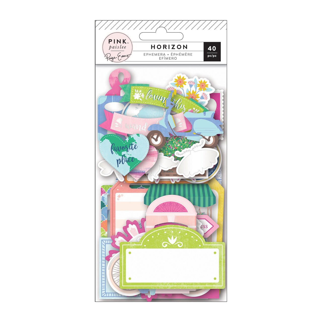 Paige Evans Horizon Ephemera Cardstock Die-Cuts 40/Pkg-W/Clear Varnish Accents